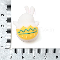 食品グレードの環境に優しいシリコーン焦点ビーズ  ホワイト  兎  35x23x16mm  穴：2mm&nbsp;SIL-C009-01C