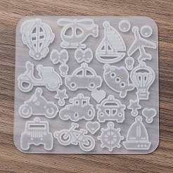 ペンダントシリコンモールド  イヤリング型  ジェッソ樹脂鋳造金型  混合図形  ホワイト  115x118x4mm&nbsp;LS-AJEW-S041-04B