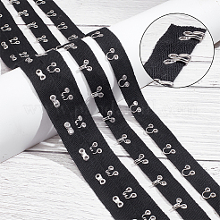 コットンフックとアイテープ  服飾材料  裁縫工芸品の飾り  鉄のフックと目で  ブラック  20mm&nbsp;SENE-WH0003-39
