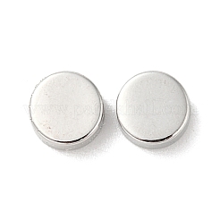 真鍮ビーズ  プラチナメッキ  フラットラウンド  6x3mm  穴：1mm&nbsp;KK-NH0004-01B-P
