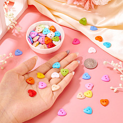 150Pcs Acrylic Heart Buttons&nbsp;BUTT-TA0001-38