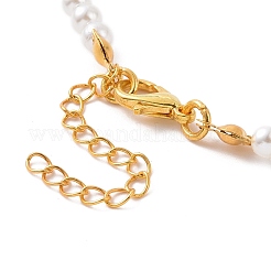 Acrylic Leaf Charm Necklace with Imitation Pearl Beaded for Women&nbsp;NJEW-JN04138