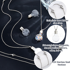 DIY 304 Stainless Steel & Glass Bottle Pendant Necklace Making Kits&nbsp;DIY-HS0001-59C