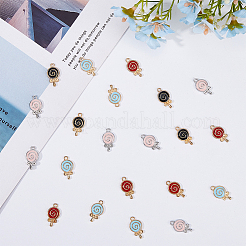 80Pcs 4 Colors Rack Plating Alloy Enamel Pendant Rhinestone Settings&nbsp;FIND-DC0003-11