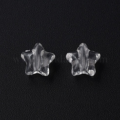 透明なアクリルビーズ  スター  透明  9x9.5x5.5mm  穴：2mm  約2000個/500g&nbsp;MACR-S373-45-B01