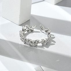 Butterfly Clear Cubic Zirconia Cuff Rings&nbsp;RJEW-G337-15P