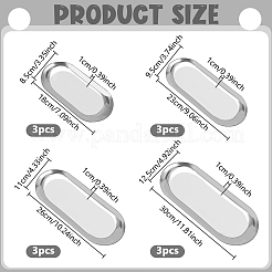 12Pcs 4 Sizes 201 Stainless Steel Oval Jewelry Plate&nbsp;ODIS-WA0001-34B