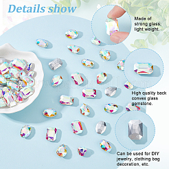 64Pcs 4 Style Glass Rhinestone Cabochons&nbsp;RGLA-FG0001-11A