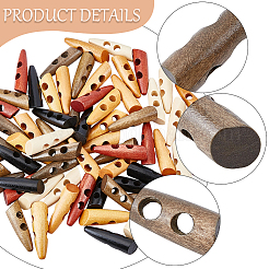 70Pcs 7 Colors 2-Hole Wood Buttons&nbsp;BUTT-GF0004-20