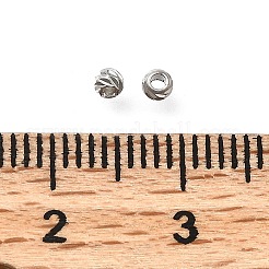 真鍮ビーズ  長持ちメッキ  スパイラルラウンド  ニッケルフリー  プラチナメッキ  2.5x2mm  穴：1mm&nbsp;KK-B147-02A-P