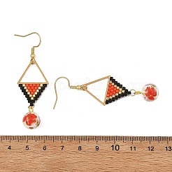 304 Stainless Steel with Cylinder Seed Beads Dangle Earrings&nbsp;EJEW-MZ00810-02