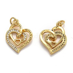 Brass Micro Pave Cubic Zirconia Pendants&nbsp;ZIRC-O039-18G