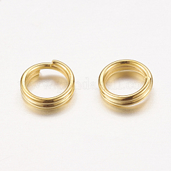 アイアンスプリットリング  ダブルループ丸カン  カドミウムフリー＆鉛フリー  ゴールドカラー  5x1.4mm  内径約4.3mm  約13000個/1000g&nbsp;JRDG5mm