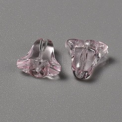 半透明ガラスビーズ  チューリップ  スミレ  10x10.5x5mm  穴：1.2mm&nbsp;GLAA-WH0038-08D