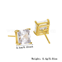 Elegant S925 Clear Cubic Zirconia Square Stud Earrings&nbsp;XG6248