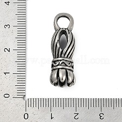 304ステンレスペンダント  コラムチャーム  アンティークシルバー  30.5x10mm  穴：5mm&nbsp;STAS-F310-04AS-02
