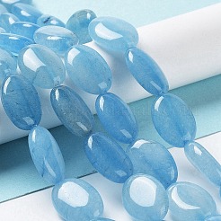 天然石クォーツビーズ連売り  染め  フラットオーバル  17.5~18x12.5~13x6mm  穴：1.2mm  約22個/連  15.55''（39.5センチメートル）&nbsp;G-L164-A-22