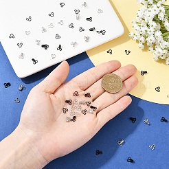 真鍮インターロッキングクラスプ400色2個  フックとアイの留め具  ミックスカラー  10x7x2.5mm  穴：1.3x2mm  200個/カラー&nbsp;KK-YW0004-28