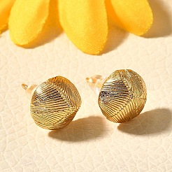 Brass Half Round Stud Earrings&nbsp;EJEW-Z083-01G