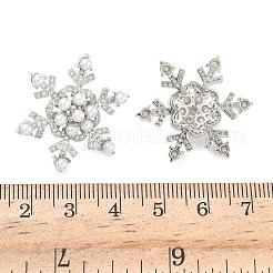 Snowflake Brass Micro Pave Cubic Zirconia Stud Earrings&nbsp;EJEW-G452-03P