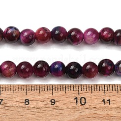 天然石タイガーアイビーズ連売り  グレードB  染め＆加熱  スムーズなラウンド  パープル  6mm  穴：1mm  約62個/連  14.69''（37.3センチメートル）&nbsp;G-F591-18-6mm-10