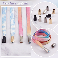 80Pcs 4 Colors Alloy Cord Ends&nbsp;FIND-PH0017-89