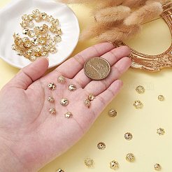 100個10スタイルの合金ビーズキャップ  花  18KGP本金メッキ  6.5~8x7.5~9.5x1.5~3mm  穴：1~1.6mm  10個/スタイル&nbsp;PALLOY-CJ0002-77