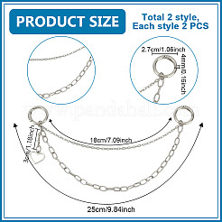 4Pcs Iron Boot Strap Chains with Heart Charm&nbsp;HJEW-DR00128