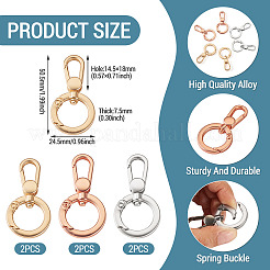 6Pcs 3 Colors Alloy Swivel Clasps&nbsp;FIND-TADJ0001-15