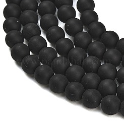 Natural Brazil Black Onyx(Dyed & Heated) Beads Strands&nbsp;G-Z024-01B-8mm-01