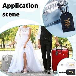 4Pcs 2 Colors PU Leather Luggage Tag&nbsp;AJEW-GA0008-53