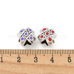 CCBプラスチックヨーロピアンビーズ  大穴ビーズ  エナメル  クロス  ミックスカラー  11x11x9mm  穴：4.2mm&nbsp;CCB-A002-05