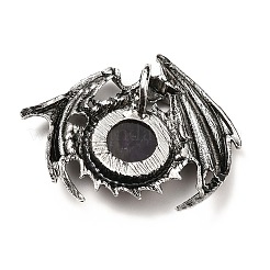 天然石アメジストペンダント  ドラゴンチャーム  ラック メッキ アンティーク シルバー トーン合金パーツ  カドミウムフリー＆鉛フリー  40x48x12mm  穴：9x6mm&nbsp;G-B033-05AS-21