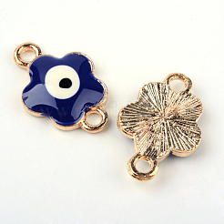 Light Gold Alloy Enamel Evil Eye Links connectors&nbsp;ENAM-Q032-09B