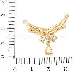 Brass Pave Clear Cubic Zirconia Pendants&nbsp;CU-CBA2C2D-04G-04