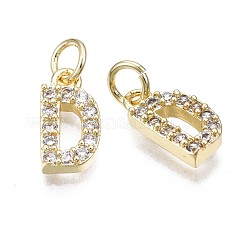 Brass Micro Pave Clear Cubic Zirconia Charms&nbsp;KK-N241-001-NR