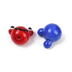 手作りランプワークビーズ  カエル  ミックスカラー  16x17.5~18.5x13.5~14mm  穴：1.5~1.7mm&nbsp;LAMP-A008-06