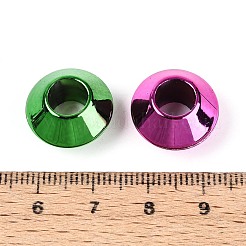 UVメッキ不透明アクリルヨーロピアンビーズ  大穴ビーズ  虹色の  ロンデル  ミックスカラー  16x9mm  穴：7.2mm&nbsp;PACR-T017-17M