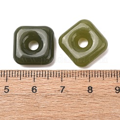 天然ミャンマー産翡翠の連結リング  正方形  15x15x6mm  内径：3.5mm&nbsp;G-Z155-12