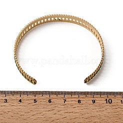 304ステンレススチール製エナメルオープンカフバングル  女性用幅広バングル  ゴールドカラー  内径：1.93x2.32インチ（4.9x5.9cm）&nbsp;BJEW-K264-07G