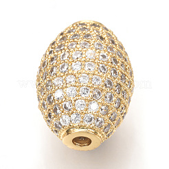 Brass Micro Pave Cubic Zirconia Beads&nbsp;ZIRC-Q013-128G
