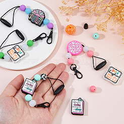 DIYジュエリー作成キット  シリコンとアクリルのラインストーンビーズを含む  合金とプラスチックの留め具  鉄針とポリプロピレン繊維編みロープ  ミックスカラー  1mm&nbsp;DIY-FH0010-06