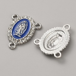 Zinc Alloy Enamel Religion Oval with Virgin Mary Chandelier Component Links&nbsp;FIND-WH0366-384P-02
