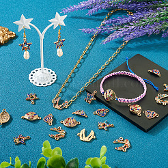 20Pcs 4 Styles Alloy Colorful Rhinestone Connector Charms&nbsp;FIND-TA0003-33