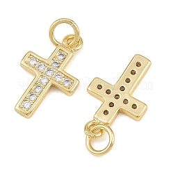 Brass Micro Pave Clear Cubic Zirconia Pendants&nbsp;CU-CBADC6C-06G-02