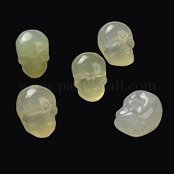 天然な新しい翡翠のビーズ  ハロウィンの頭蓋骨  11~11.5x8.5~9x11~11.5mm  穴：0.9~1mm&nbsp;G-C038-01M