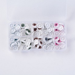 クラフト用品プラスチック人形の目パーツ  ぬいぐるみの目  ミックスカラー  12x6mm  5色/ボックス  100個/箱&nbsp;DIY-WH0045-01-B