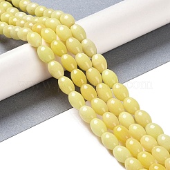 天然石イエロージェイド翡翠ビーズ連売り  オーバル  11x8mm  穴：0.8mm  約33個/連  15.75''（40センチメートル）&nbsp;G-K362-I10-05