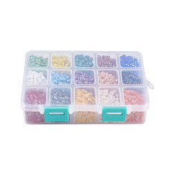 15色のパールメッキ手作りの磁器カボション  半円/ドーム  ミックスカラー  5.5x3mm  約215~220個 /コンパートメント  3225~3300個/箱&nbsp;PORC-JP0001-10-6mm