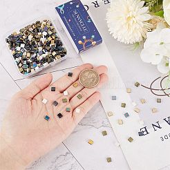 500Pcs 5 Style 2-Hole Opaque/Electroplate Glass Seed Beads&nbsp;SEED-SC0001-11